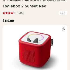 Tonies Toniebox 2 Portable Kids Speaker - Sunset Red